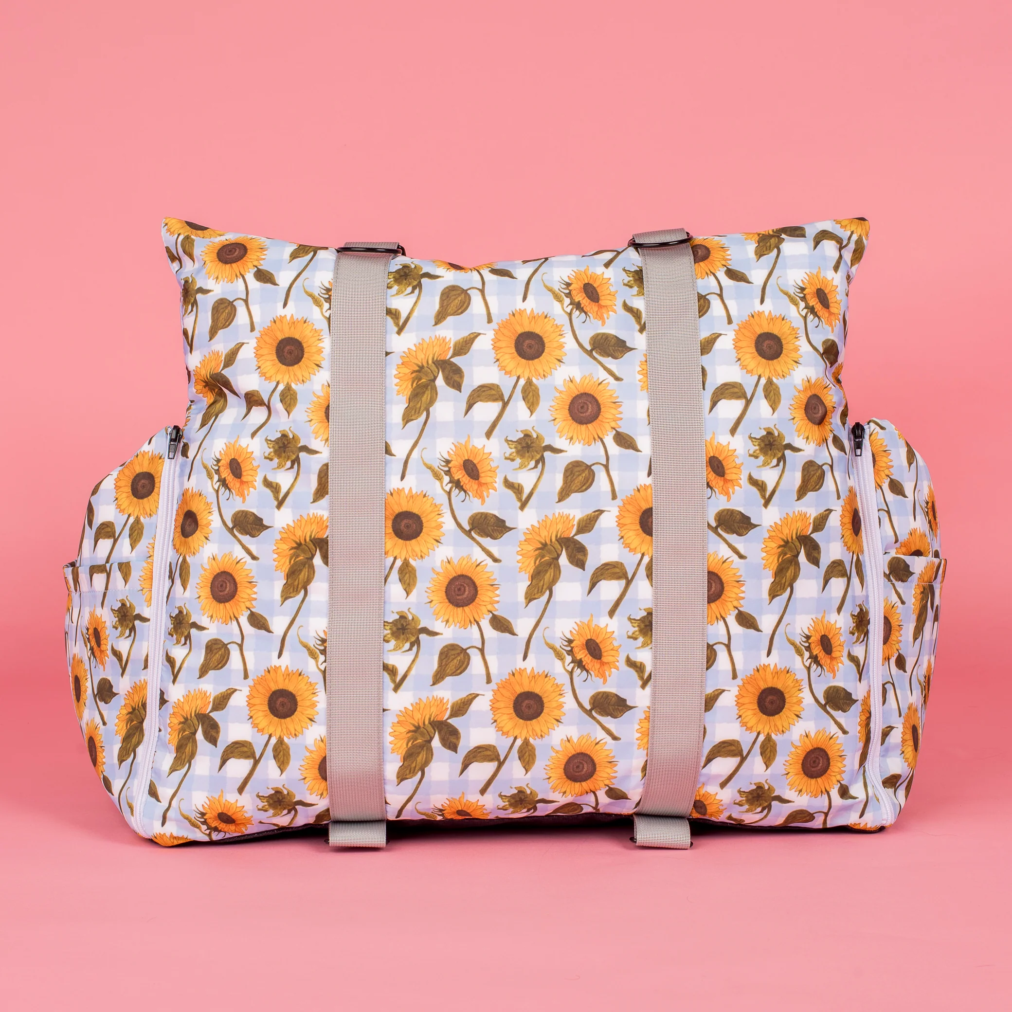 Deluxe Travel Car Bed: Sunny Sunflowers