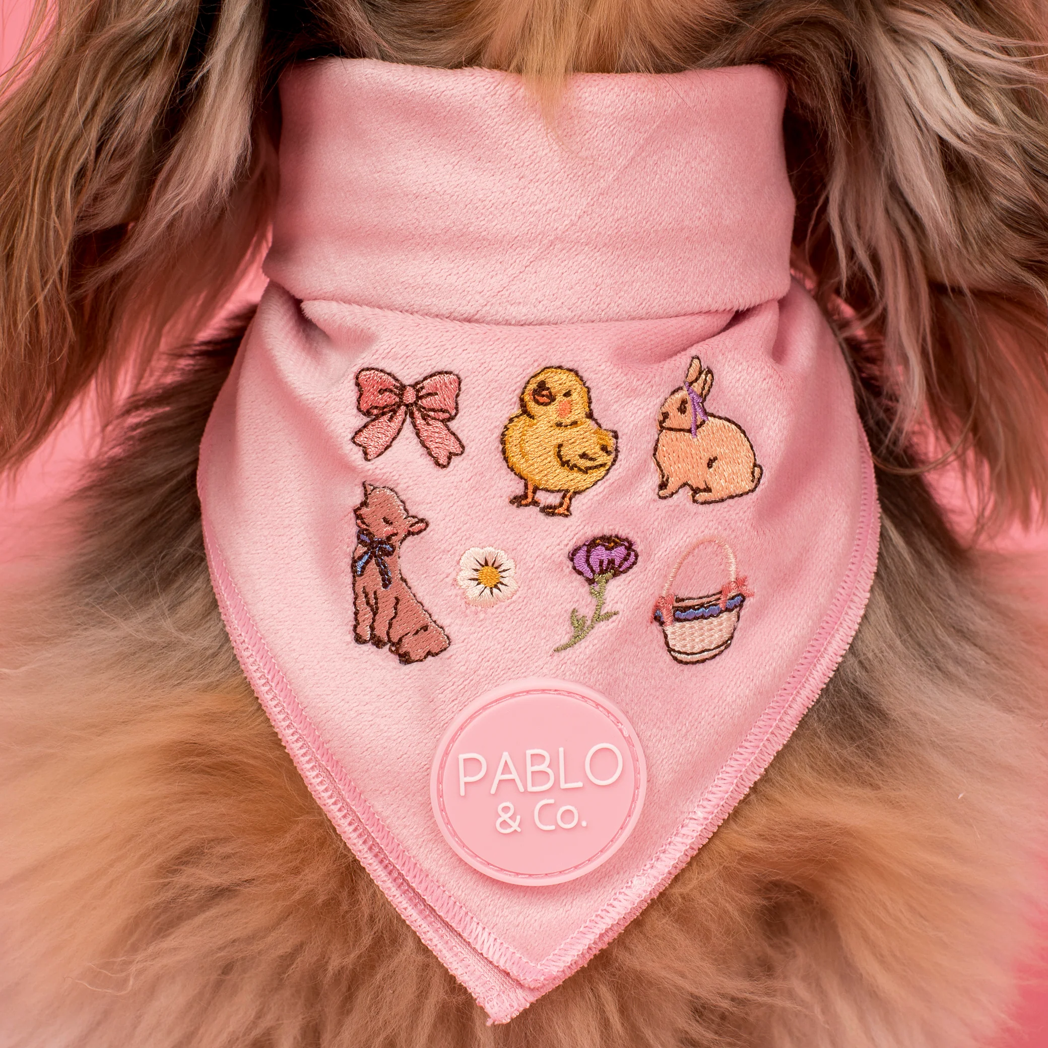 Easter Parade: Velvet Dog Bandana - Image 2