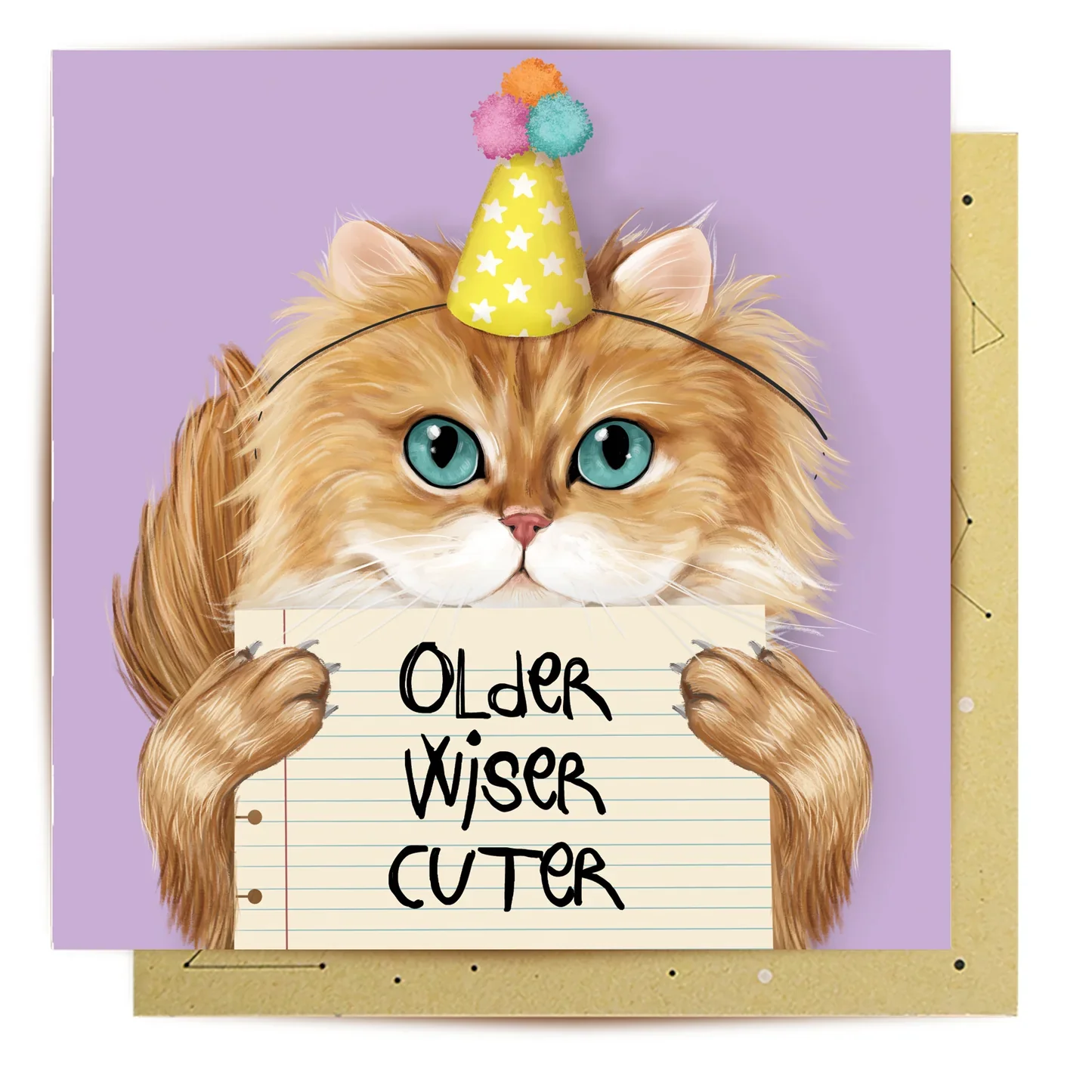 Older Wiser Cuter Cat: Greeting Card