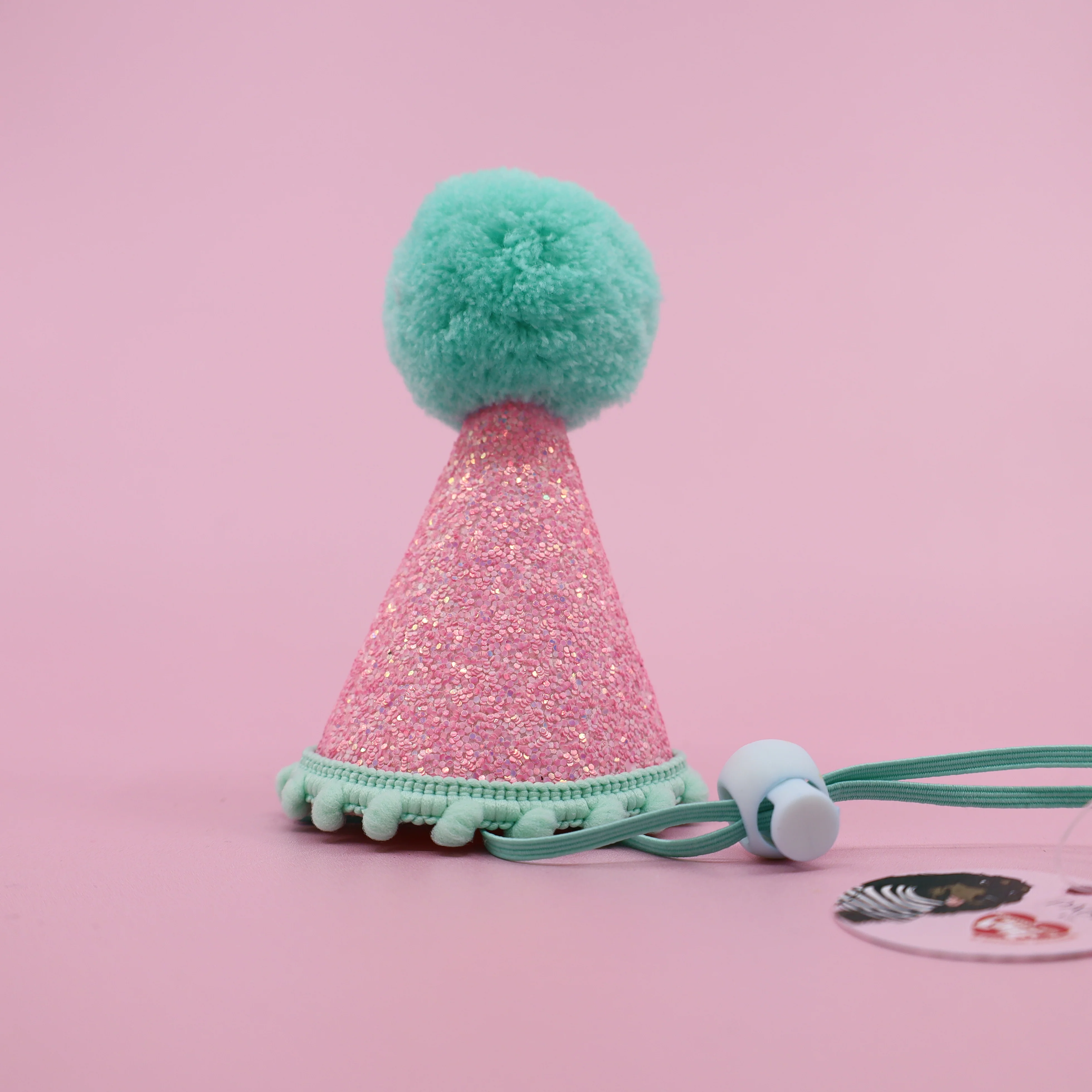 Pablo's Pawty Hat: Baby Pink & Mint