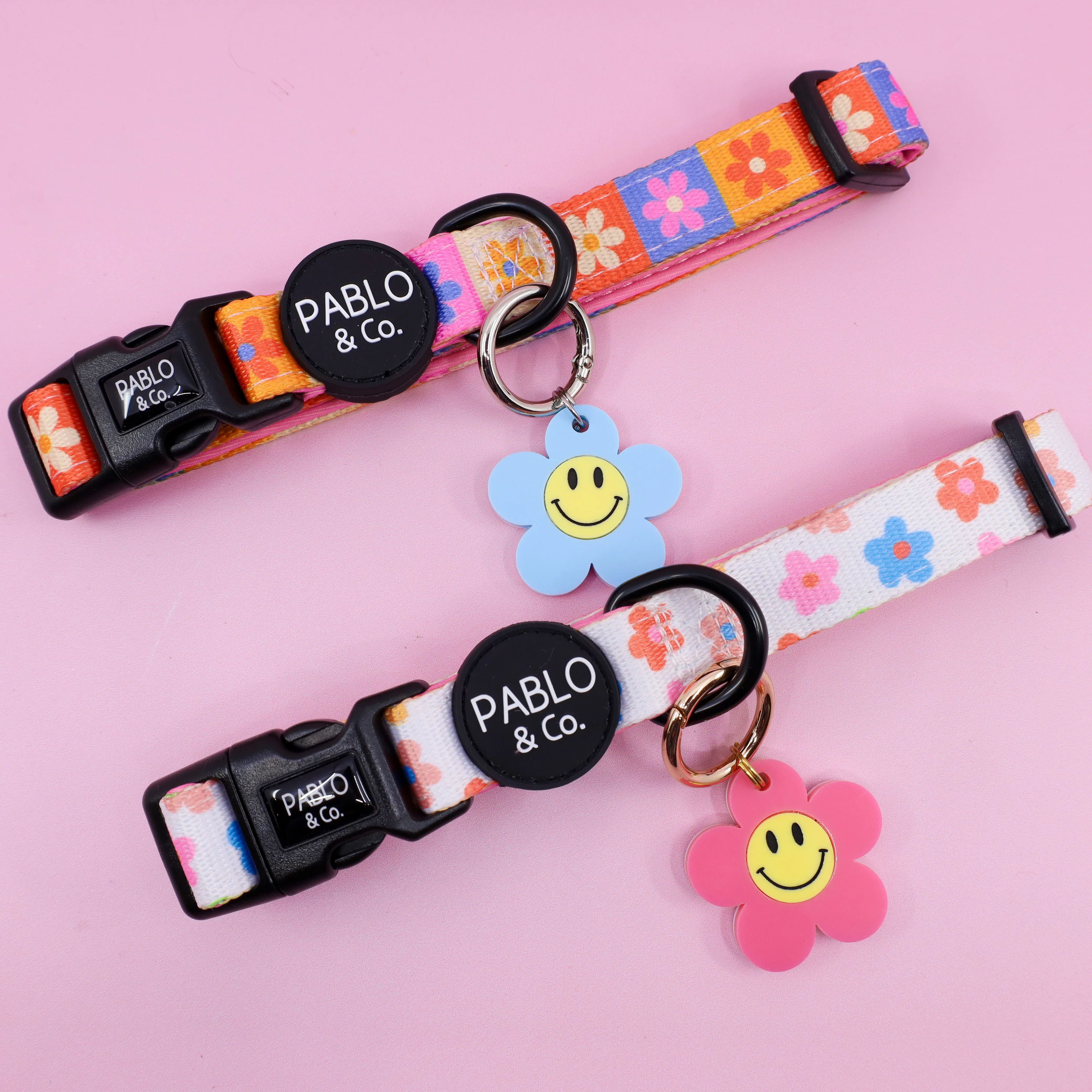 Personalised Pet ID Tag: Pink Happy Flower - Image 4