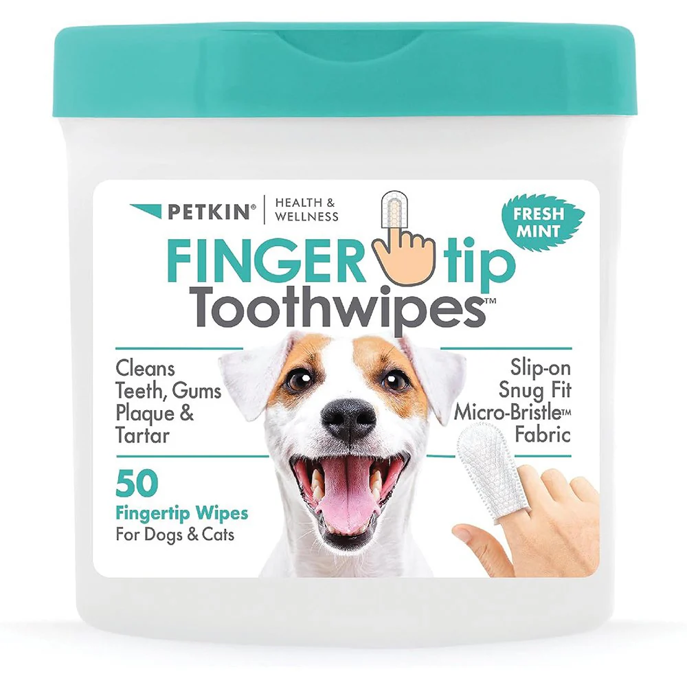 Petkin Fingertip Tooth Wipes 50pk - Fresh Mint